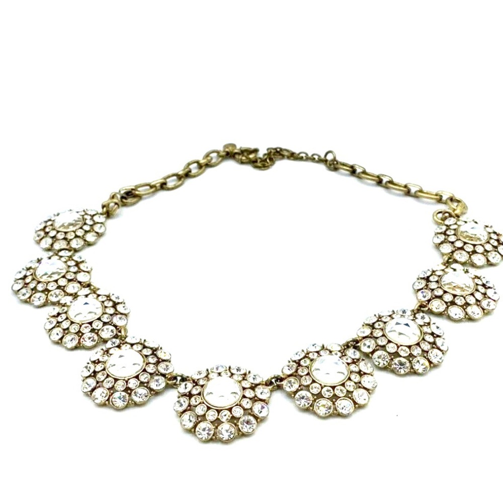 J CREW Super Chunky Rhinestone Jeweled Flower Stat